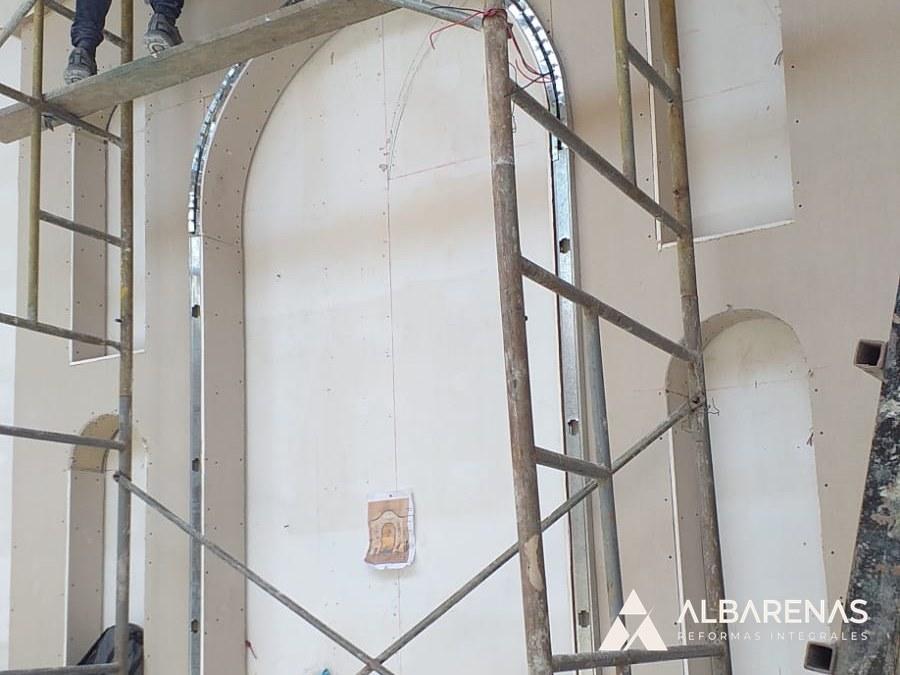 Capilla · detalle de arco en durlock