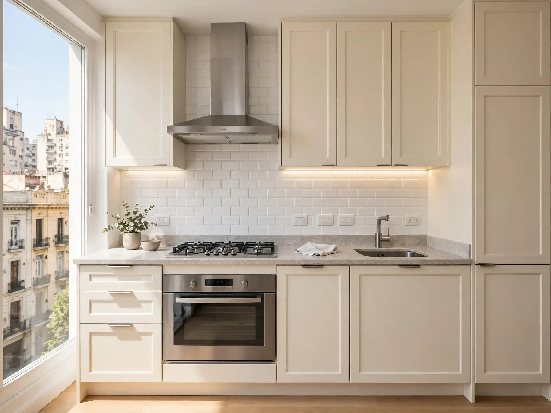 Cocina renovada con instalación de gas matriculado y electricidad completa, obra de Albarenas
